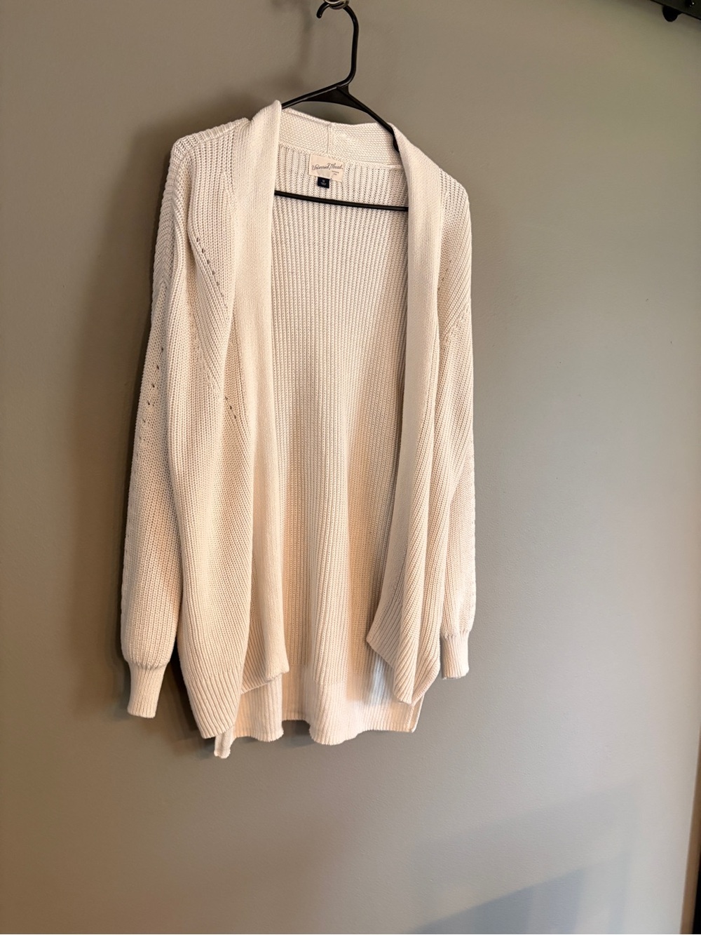 Universal Thread Cream Open-Front Knit Cardigan